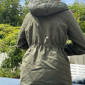 Topshop double layer coat military green